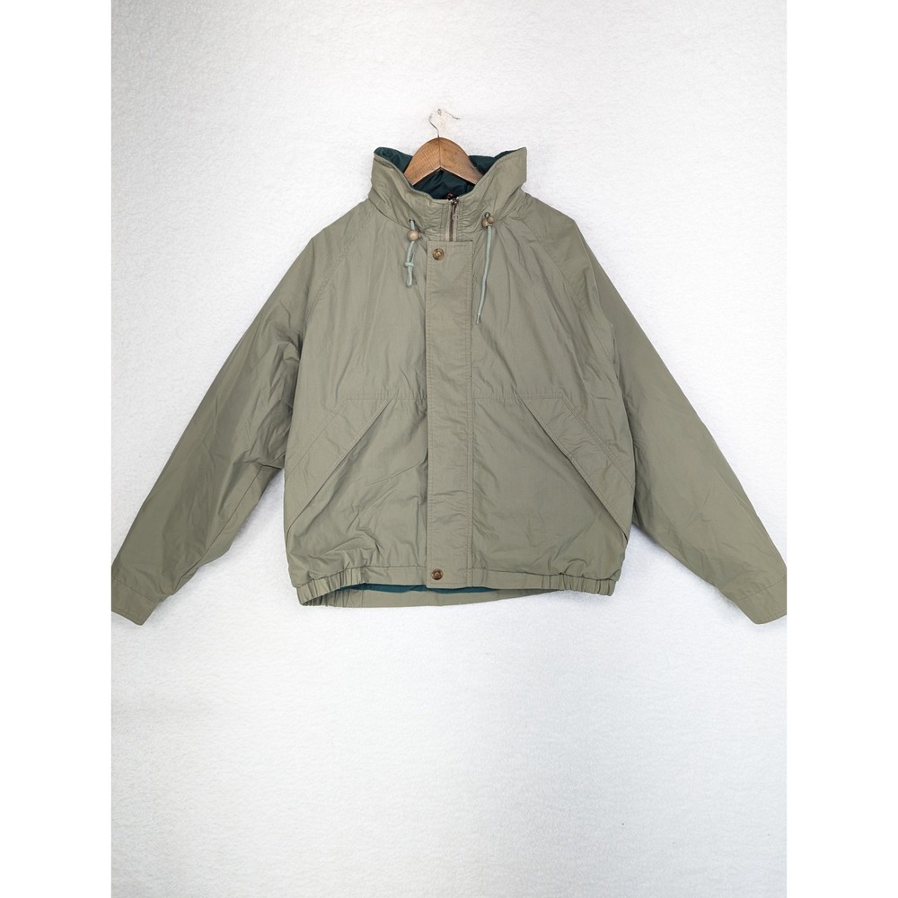 Vintage Field Stream Men's Snap & Zip Up Beige Windbreaker‎ Jacket, Size Large